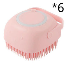 Silicone Dog Bath Gloves Massage Brush Shampoo Dispensing Grooming