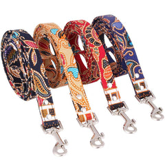 Bohemia Pattern Dog Leash & Collar – Durable Fabric Pet Walking Accessory