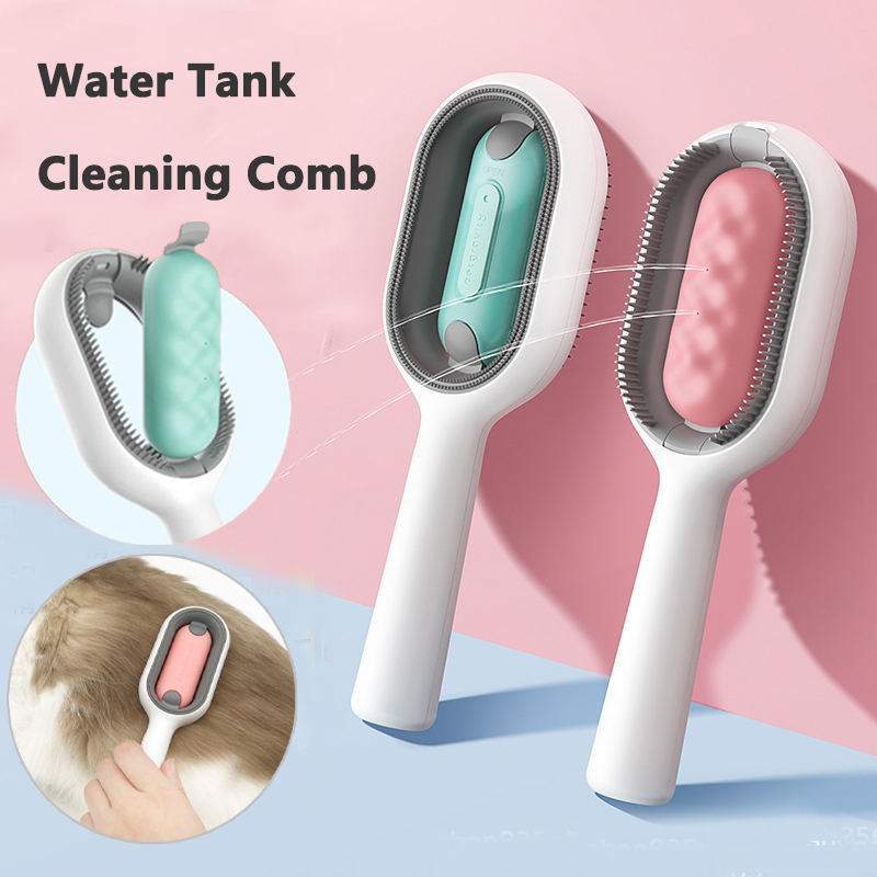4 in 1 Cat Grooming Brush Water Tank Double Sided