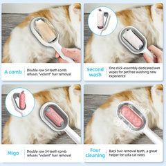 4 in 1 Cat Grooming Brush Water Tank Double Sided