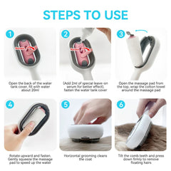 4 in 1 Cat Grooming Brush Water Tank Double Sided