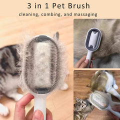 4 in 1 Cat Grooming Brush Water Tank Double Sided