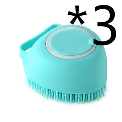 Silicone Dog Bath Gloves Massage Brush Shampoo Dispensing Grooming