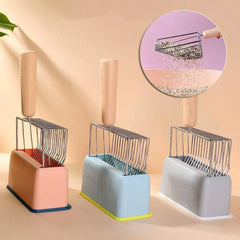 Metal Cat Litter Scoop Wooden Handle Stylish Cleaning Tool