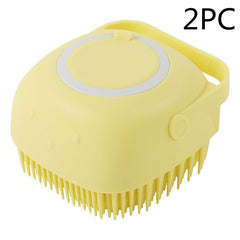Silicone Dog Bath Gloves Massage Brush Shampoo Dispensing Grooming