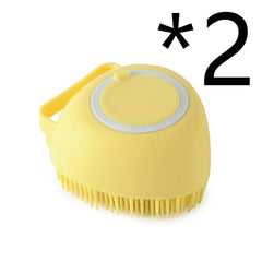 Silicone Dog Bath Gloves Massage Brush Shampoo Dispensing Grooming