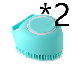 Silicone Dog Bath Gloves Massage Brush Shampoo Dispensing Grooming