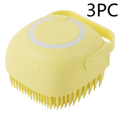 Silicone Dog Bath Gloves Massage Brush Shampoo Dispensing Grooming