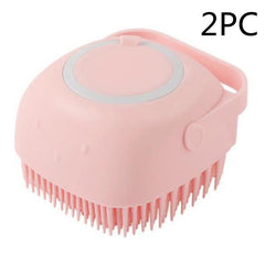 Silicone Dog Bath Gloves Massage Brush Shampoo Dispensing Grooming