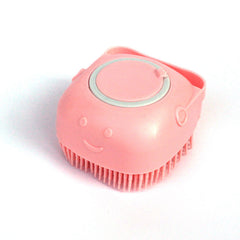 Silicone Dog Bath Gloves Massage Brush Shampoo Dispensing Grooming