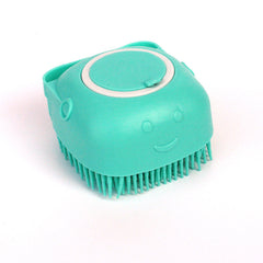 Silicone Dog Bath Gloves Massage Brush Shampoo Dispensing Grooming