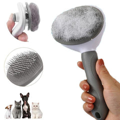Self Cleaning Pet Brush Stainless Steel Grooming Comb Hair Remover