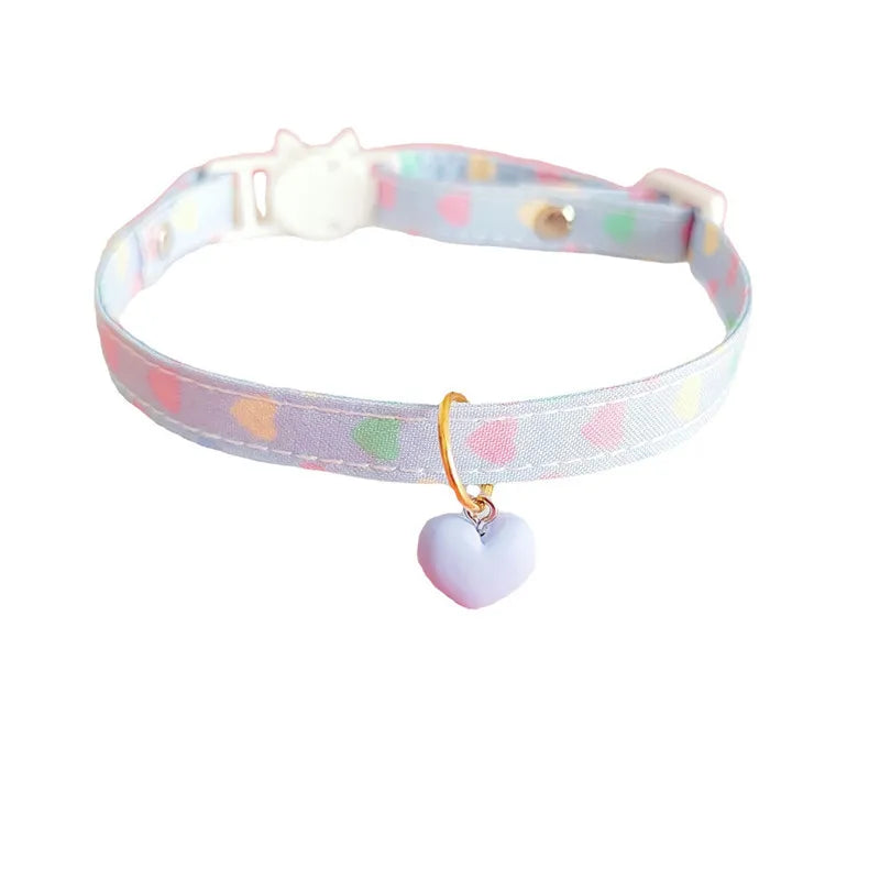 Pastel Heart Pet Collars Cute Adjustable Kawaii Dog Cat Accessory