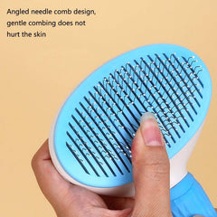 Self Cleaning Pet Brush Stainless Steel Grooming Comb Hair Remover