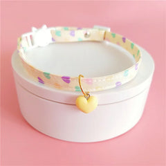 Pastel Heart Pet Collars Cute Adjustable Kawaii Dog Cat Accessory