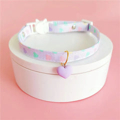 Pastel Heart Pet Collars Cute Adjustable Kawaii Dog Cat Accessory