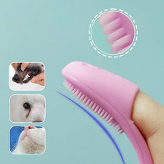 Soft Pet Finger Toothbrush Silicone Eye Care Grooming Tool