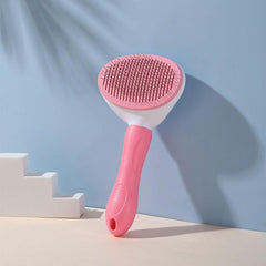 Self Cleaning Pet Brush Stainless Steel Grooming Comb Hair Remover