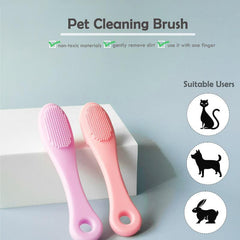 Soft Pet Finger Toothbrush Silicone Eye Care Grooming Tool