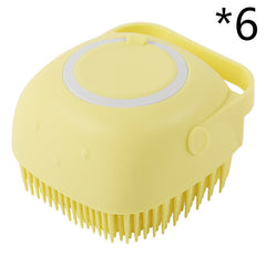 Silicone Dog Bath Gloves Massage Brush Shampoo Dispensing Grooming