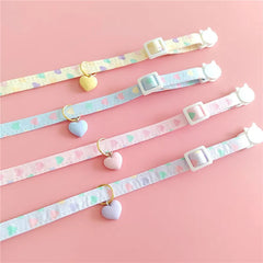 Pastel Heart Pet Collars Cute Adjustable Kawaii Dog Cat Accessory