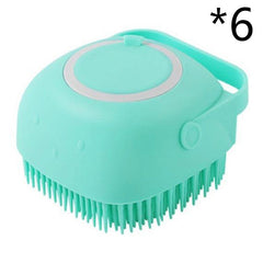 Silicone Dog Bath Gloves Massage Brush Shampoo Dispensing Grooming