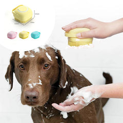 Silicone Dog Bath Gloves Massage Brush Shampoo Dispensing Grooming