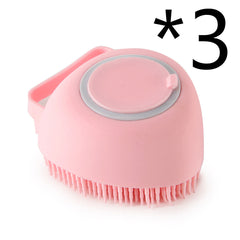 Silicone Dog Bath Gloves Massage Brush Shampoo Dispensing Grooming