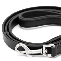 Black Padded Leather Pet Leash
