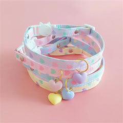 Pastel Heart Pet Collars Cute Adjustable Kawaii Dog Cat Accessory