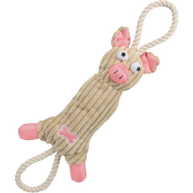 Plush Cow Dog Toy Jute Rope Squeaky Tug Play